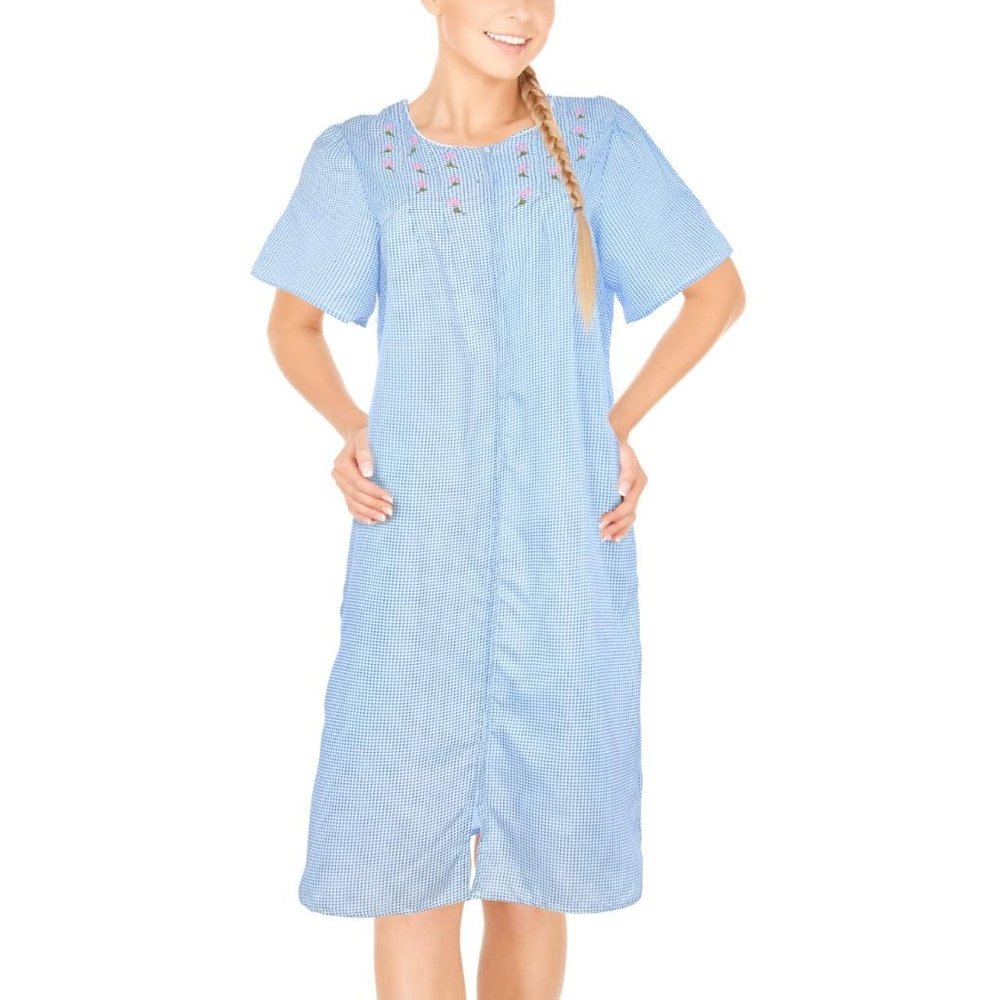 House Dresses for Women with Pockets - Lightweight Breathable Short Sleeve Comfy